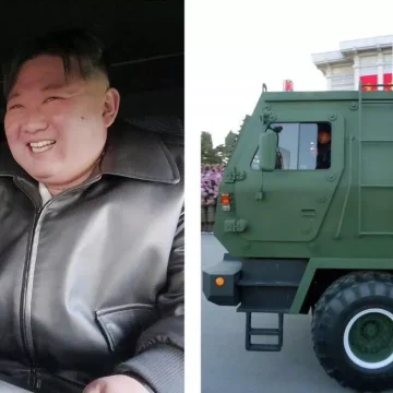 Kim Jong-un Takes the Wheel of New Multiple Rocket Launcher
